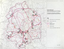 Rautateihin kytkeytyvät teollisuusalueet - kartta